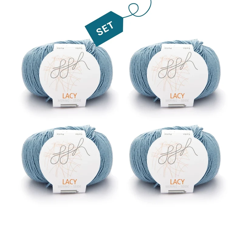 ggh Lacy | Set mit 4 x 25g (insg. 100g) - 004 - Eisblau