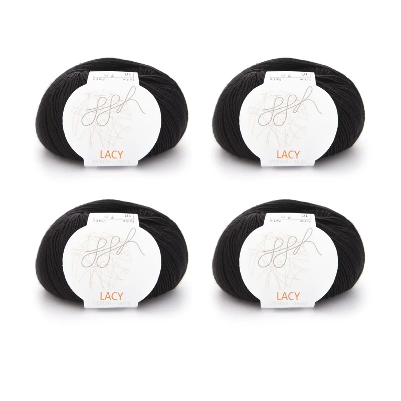 ggh Lacy | Set mit 4 x 25g (insg. 100g) - 010 - Schwarz