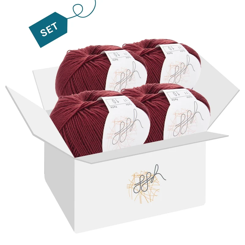 ggh Lacy | Set mit 4 x 25g (insg. 100g) - 011 - Kardinalrot
