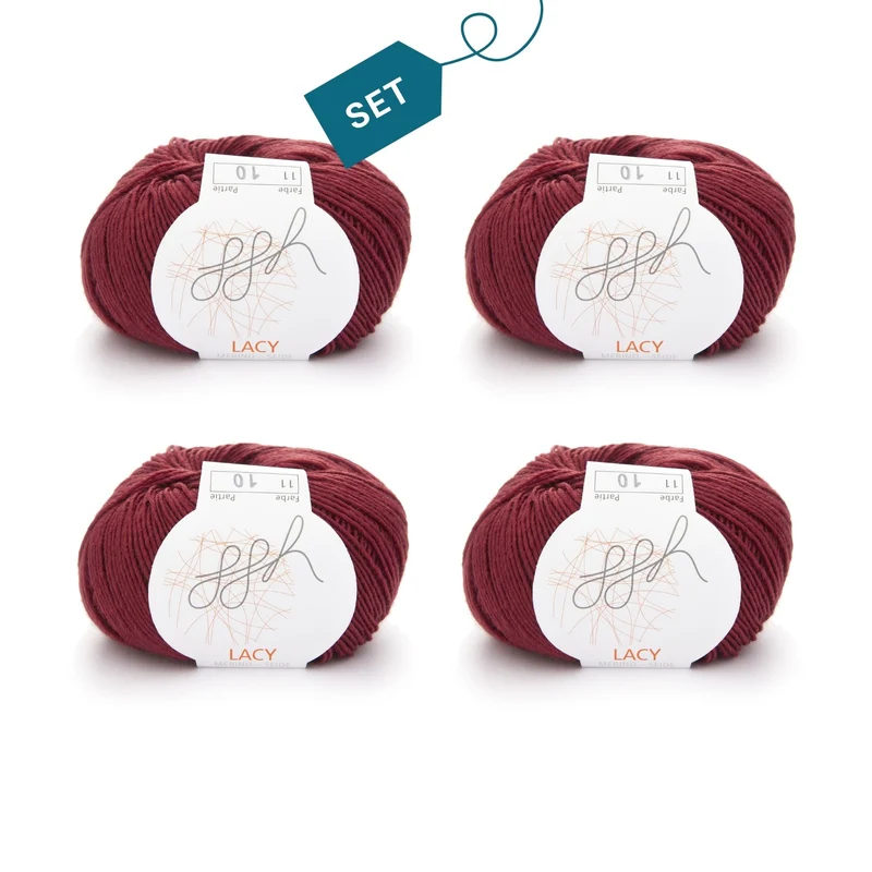 ggh Lacy | Set mit 4 x 25g (insg. 100g) - 011 - Kardinalrot