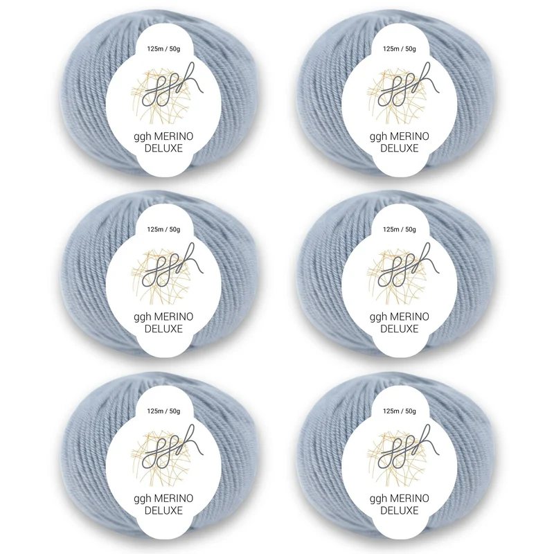 ggh Merino Deluxe - 300g Set (6x50g) - 006 - Hellgrau