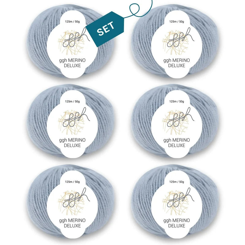 ggh Merino Deluxe - 300g Set (6x50g) - 006 - Hellgrau