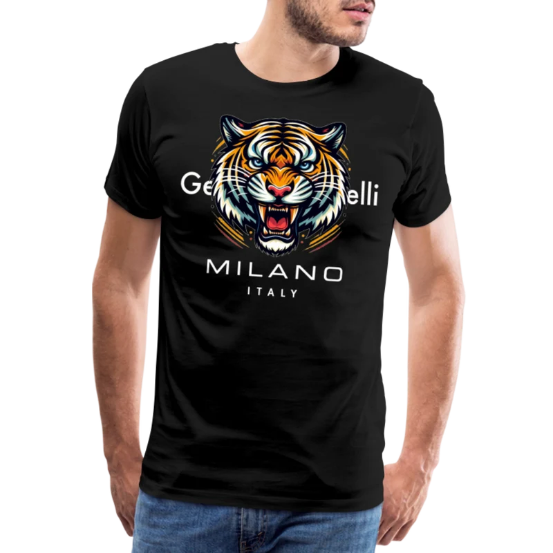 Männer T-Shirt Rundhals Unisex Tiger Sommer Streetwear Tank Top 100% Baumwolle