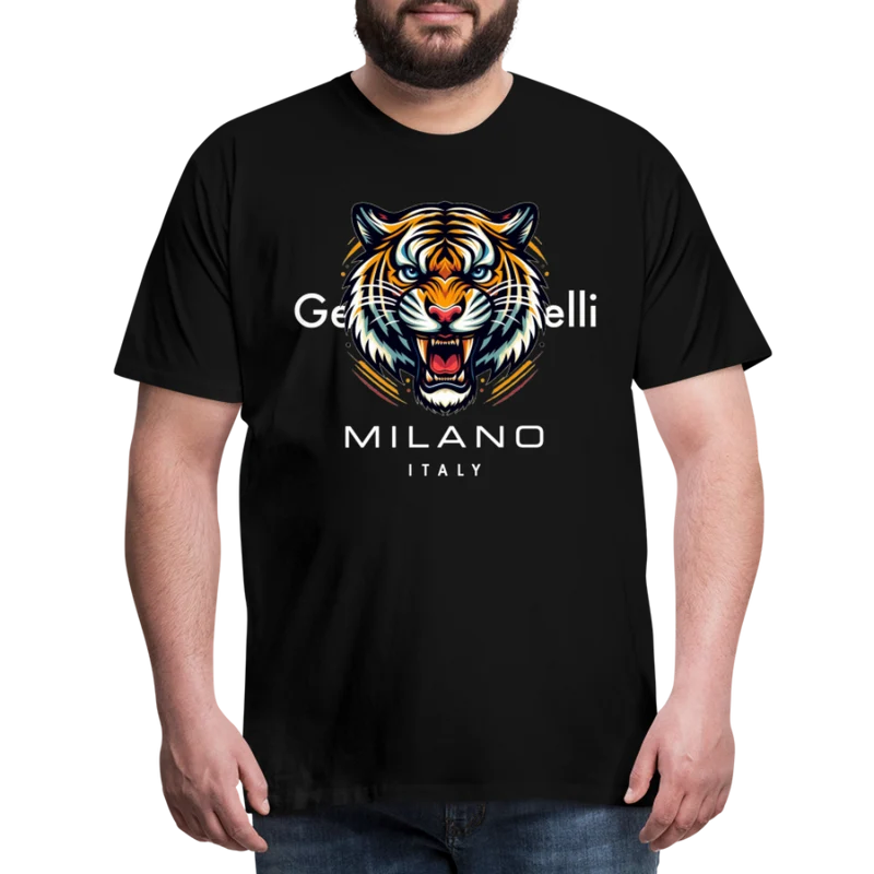 Männer T-Shirt Rundhals Unisex Tiger Sommer Streetwear Tank Top 100% Baumwolle