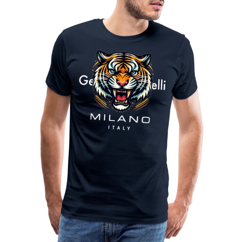 Männer T-Shirt Rundhals Unisex Tiger Sommer Streetwear Tank Top 100% Baumwolle