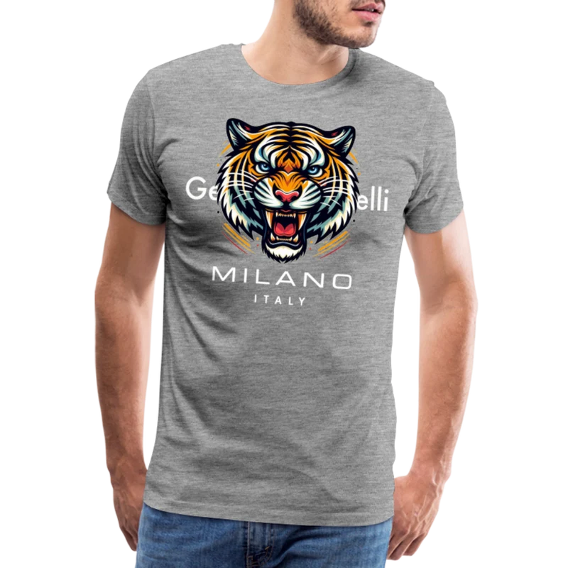 Männer T-Shirt Rundhals Unisex Tiger Sommer Streetwear Tank Top 100% Baumwolle