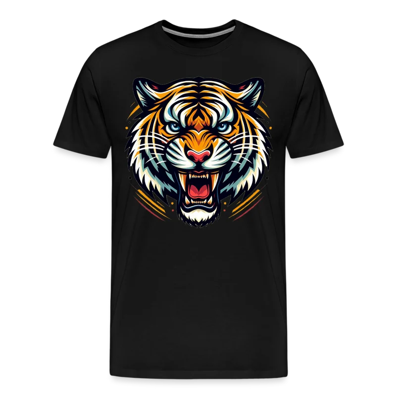 Männer T-Shirt Rundhals Unisex Tiger Sommer Streetwear Tank Top 100% Baumwolle