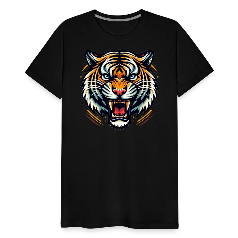 Männer T-Shirt Rundhals Unisex Tiger Sommer Streetwear Tank Top 100% Baumwolle
