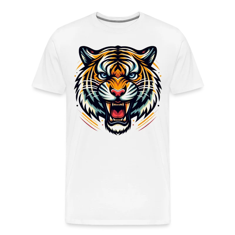 Männer T-Shirt Rundhals Unisex Tiger Sommer Streetwear Tank Top 100% Baumwolle