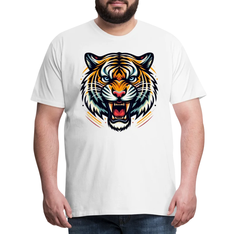 Männer T-Shirt Rundhals Unisex Tiger Sommer Streetwear Tank Top 100% Baumwolle