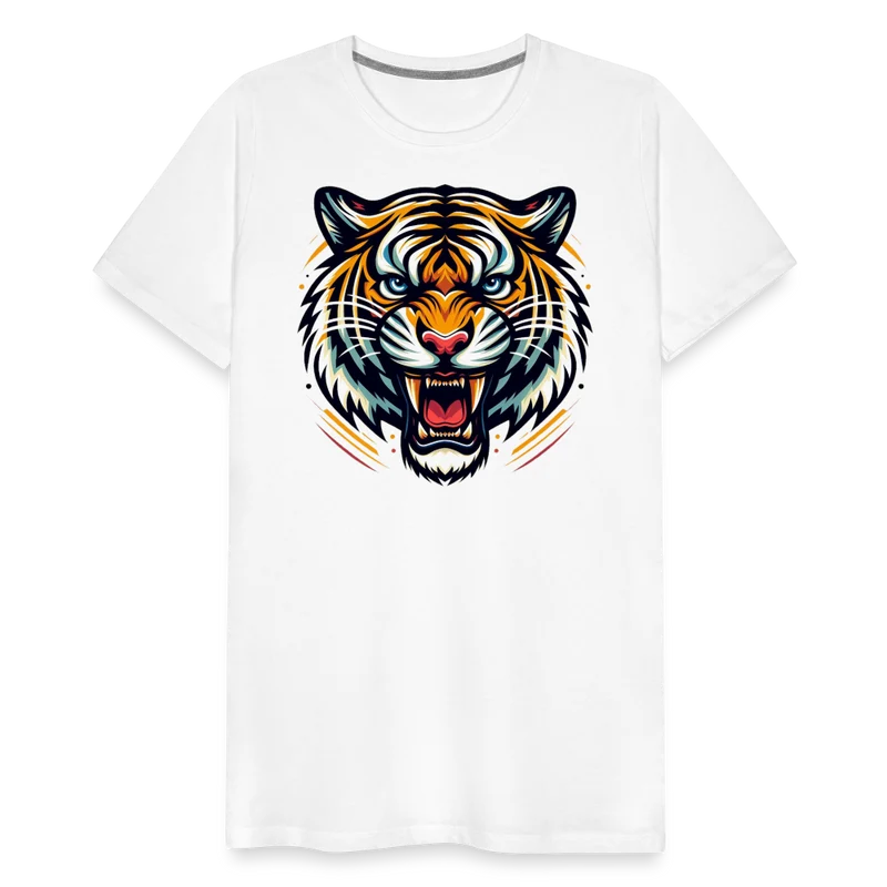 Männer T-Shirt Rundhals Unisex Tiger Sommer Streetwear Tank Top 100% Baumwolle