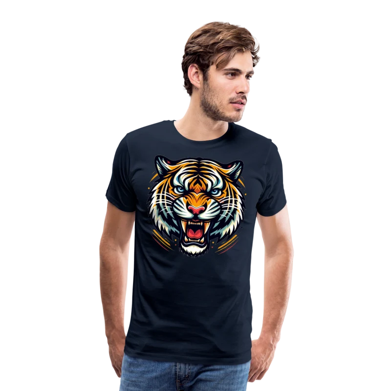 Männer T-Shirt Rundhals Unisex Tiger Sommer Streetwear Tank Top 100% Baumwolle