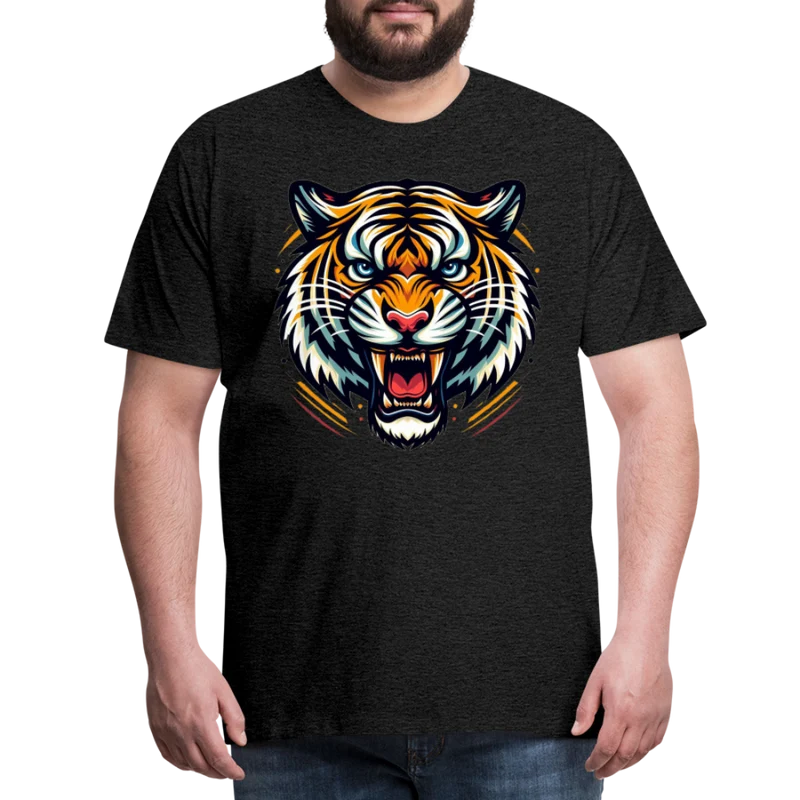 Männer T-Shirt Rundhals Unisex Tiger Sommer Streetwear Tank Top 100% Baumwolle