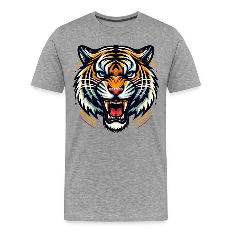 Männer T-Shirt Rundhals Unisex Tiger Sommer Streetwear Tank Top 100% Baumwolle