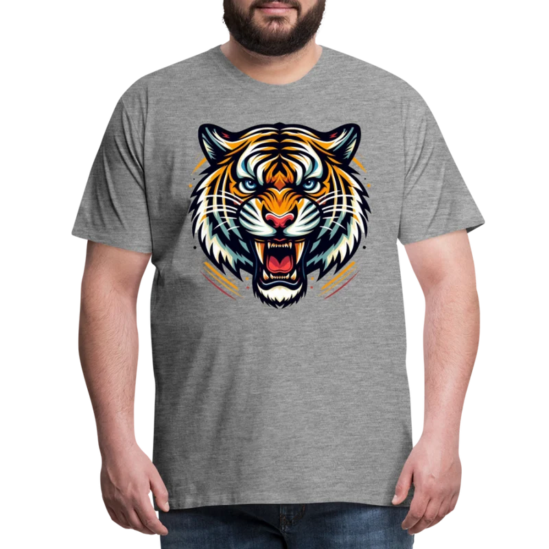 Männer T-Shirt Rundhals Unisex Tiger Sommer Streetwear Tank Top 100% Baumwolle
