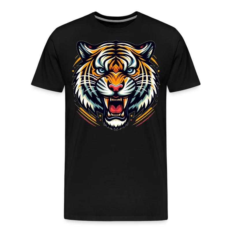 Herren T-Shirt Rundhals Unisex Tiger Sommer Streetwear Tank Top 100% Baumwolle