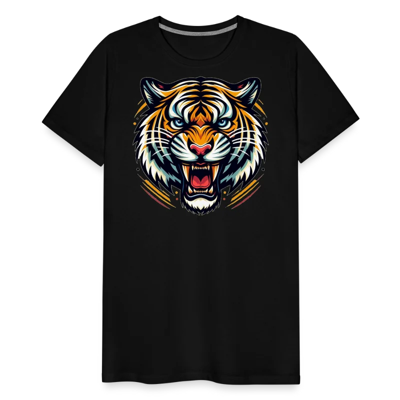 Herren T-Shirt Rundhals Unisex Tiger Sommer Streetwear Tank Top 100% Baumwolle