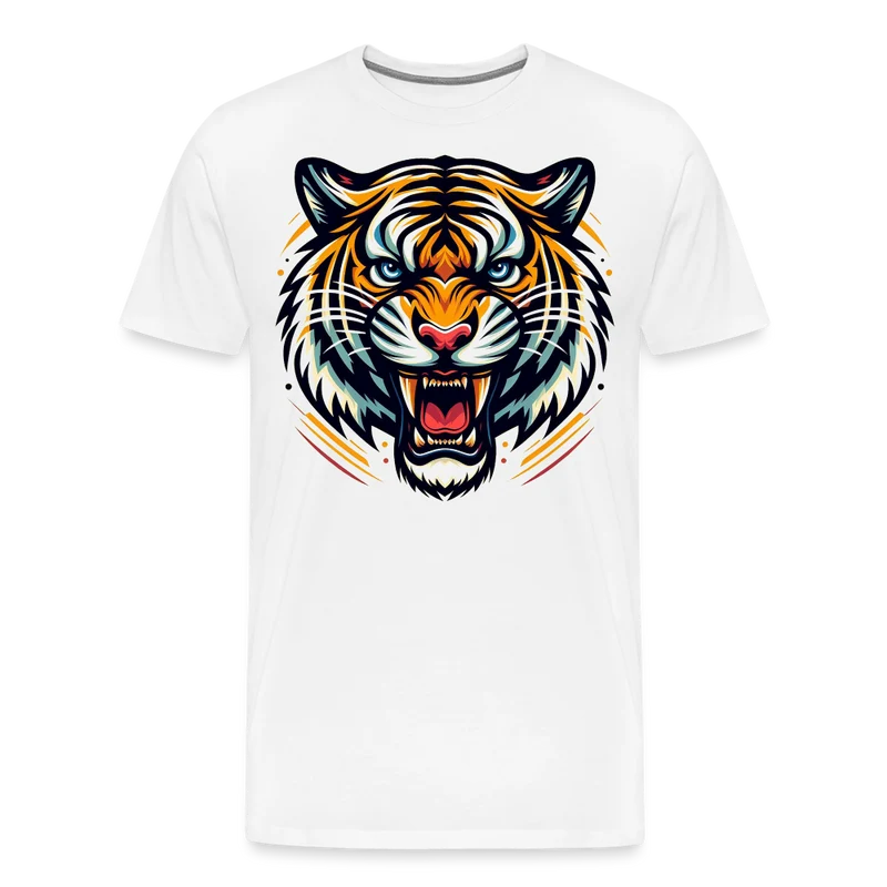 Herren T-Shirt Rundhals Unisex Tiger Sommer Streetwear Tank Top 100% Baumwolle