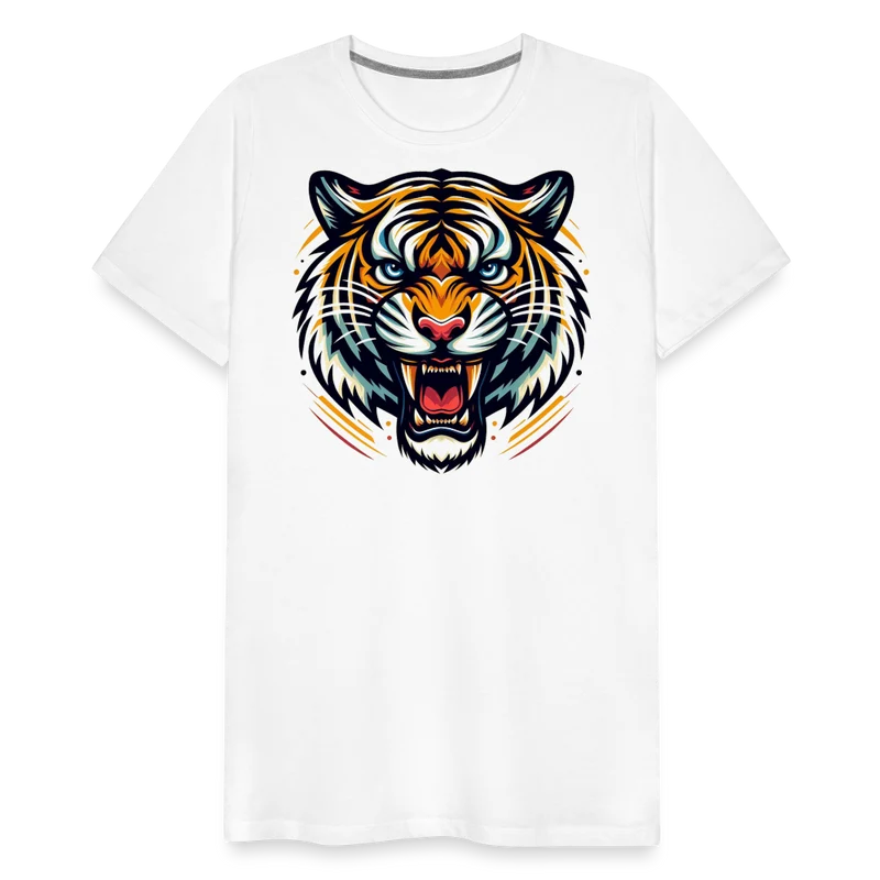 Herren T-Shirt Rundhals Unisex Tiger Sommer Streetwear Tank Top 100% Baumwolle