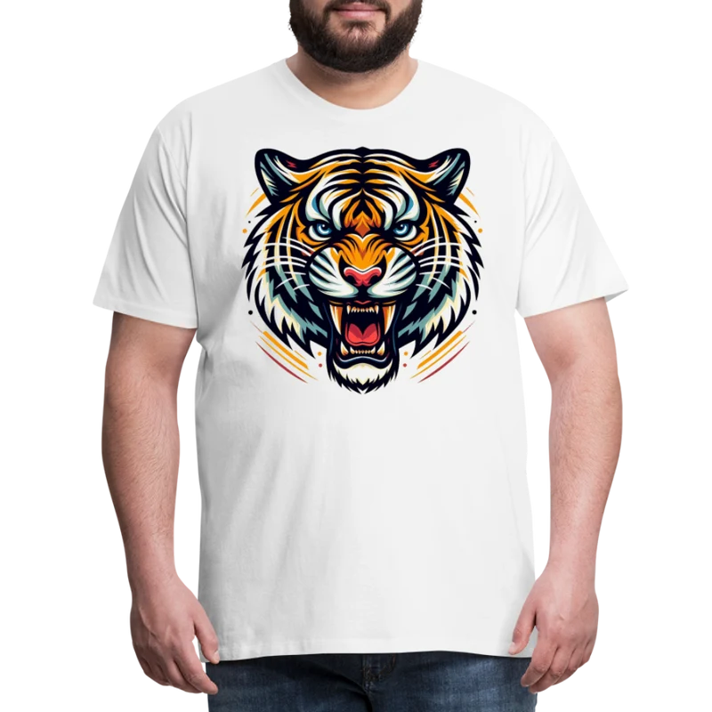 Herren T-Shirt Rundhals Unisex Tiger Sommer Streetwear Tank Top 100% Baumwolle