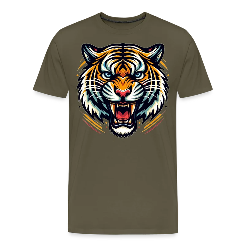 Herren T-Shirt Rundhals Unisex Tiger Sommer Streetwear Tank Top 100% Baumwolle