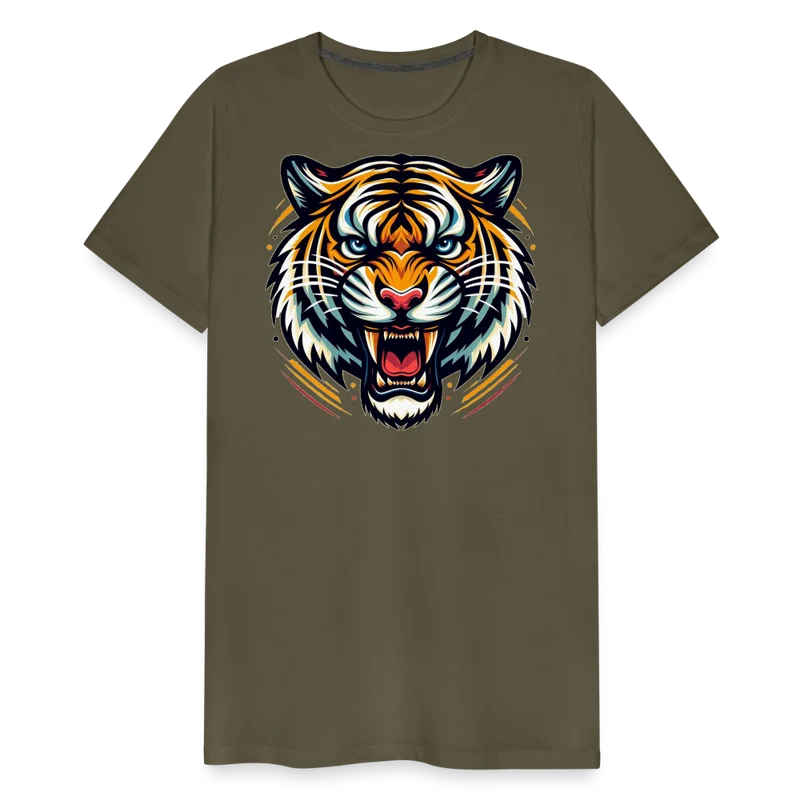 Herren T-Shirt Rundhals Unisex Tiger Sommer Streetwear Tank Top 100% Baumwolle