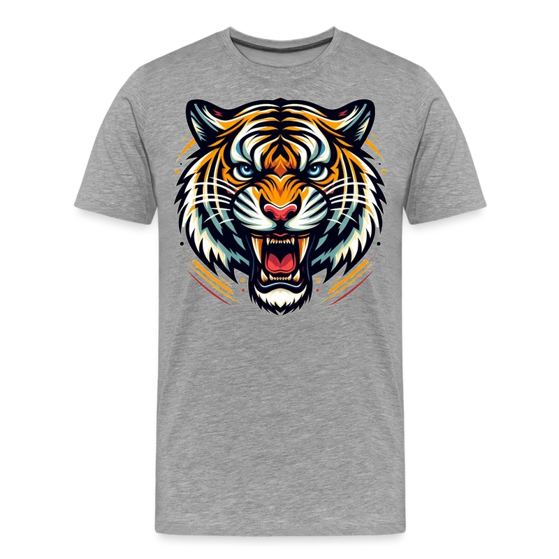 Herren T-Shirt Rundhals Unisex Tiger Sommer Streetwear Tank Top 100% Baumwolle