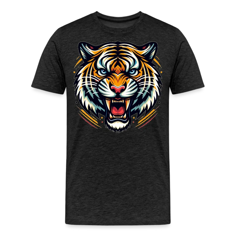 Herren T-Shirt Rundhals Unisex Tiger Sommer Streetwear Tank Top 100% Baumwolle