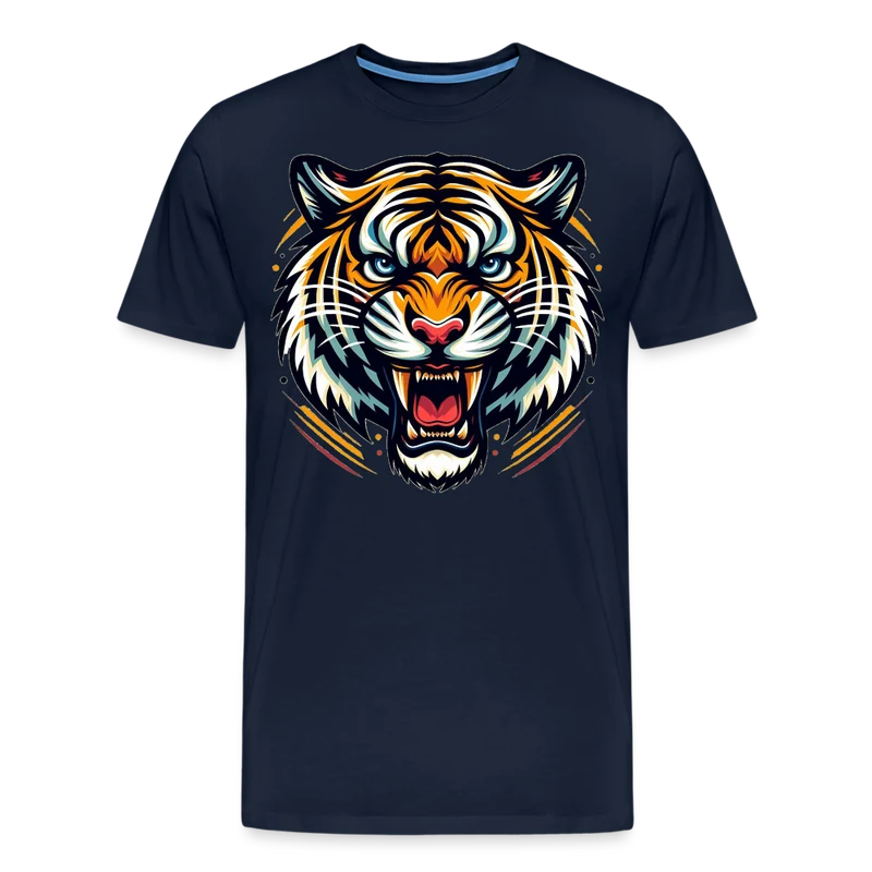 Herren T-Shirt Rundhals Unisex Tiger Sommer Streetwear Tank Top 100% Baumwolle