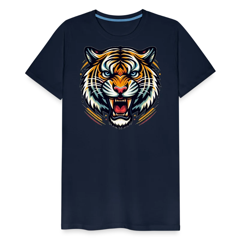 Herren T-Shirt Rundhals Unisex Tiger Sommer Streetwear Tank Top 100% Baumwolle