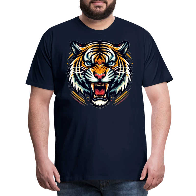 Herren T-Shirt Rundhals Unisex Tiger Sommer Streetwear Tank Top 100% Baumwolle