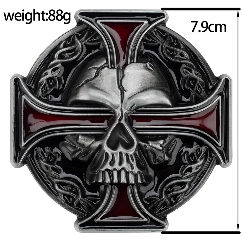 Skull Jeans-Gürtel Männer Totenkopf Schnalle Echt Leder Gürtel Schwarz Breit