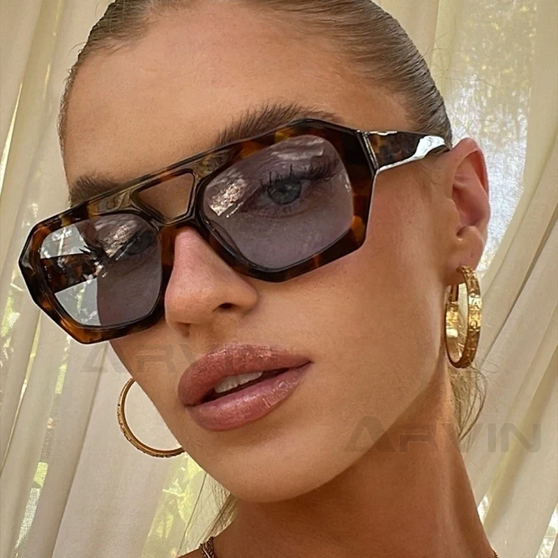 Damen Sonnenbrille Designer Luxus Brille Quadratische Übergröße Gläser Vintage