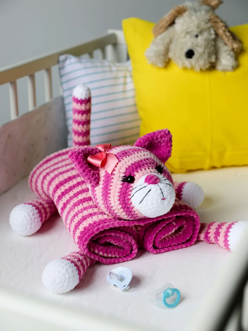 Anleitung Babydecke Katze