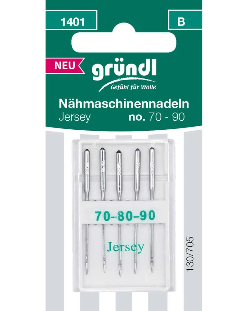 Nähmaschinennadeln Jersey, 5 Stück, No. 70 – 90