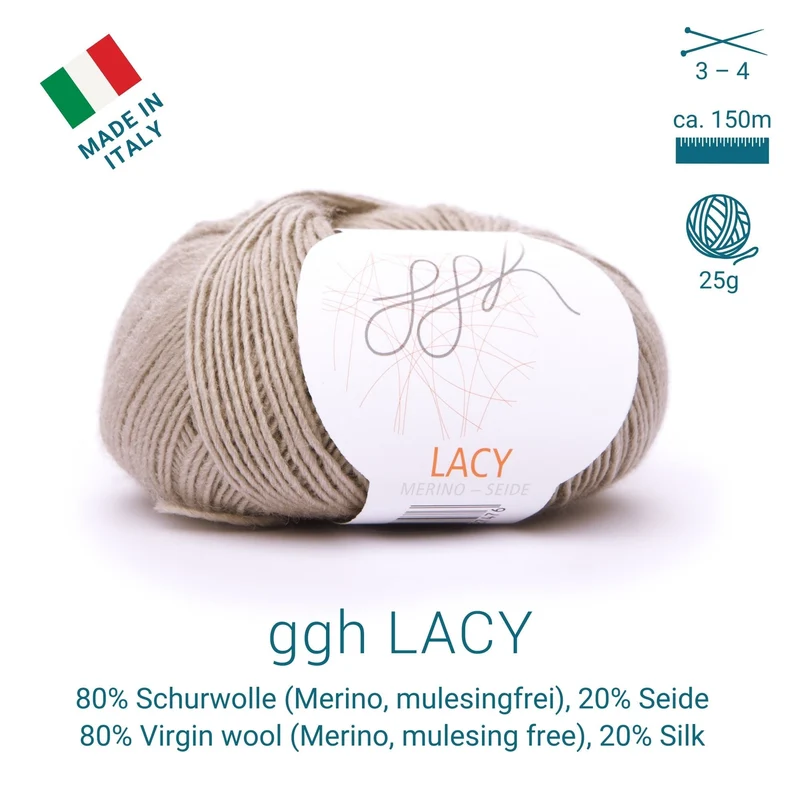 GGH Lacy | Merinowolle mit Seide | 25g - 170m | 019 - Beige