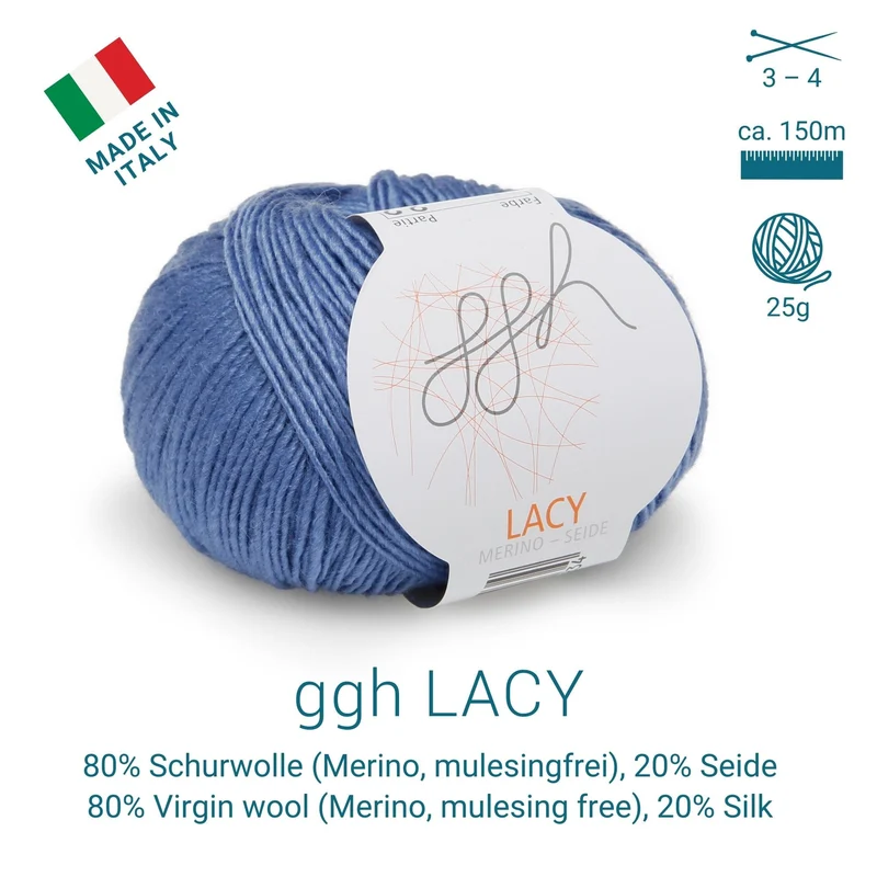 GGH Lacy | Merinowolle mit Seide | 25g - 170m | 021 - Blau