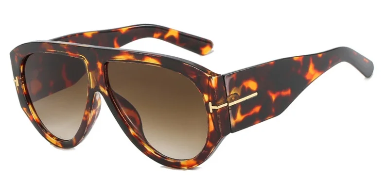 Damen Designer Sonnenbrille Luxus Brille Runde Übergröße Gläser Vintage