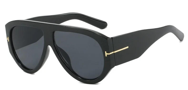 Damen Designer Sonnenbrille Luxus Brille Runde Übergröße Gläser Vintage