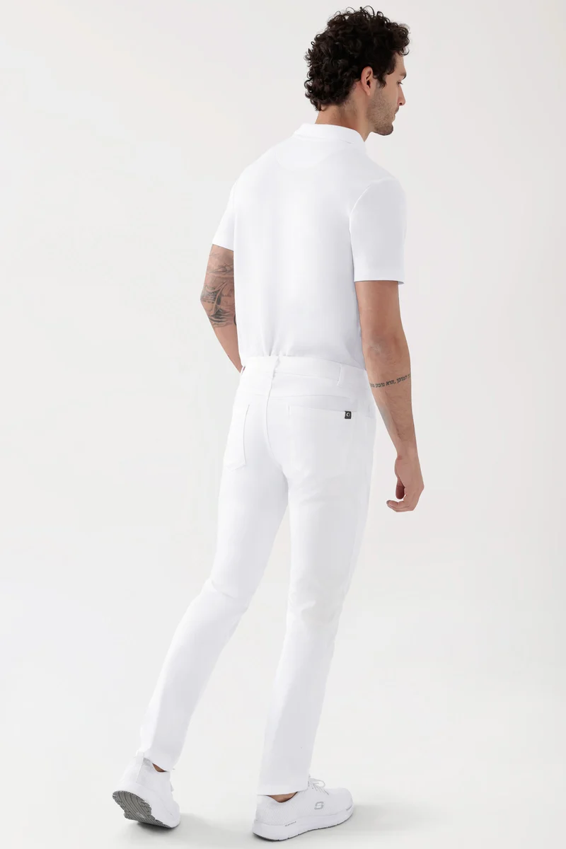 COMFY FLEX 5-Pocket Hose Herren - schlankes Bein weiß