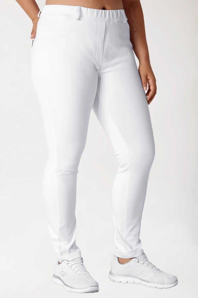 Curved Leggings COMFY FLEX - elastischer Rundumgummibund weiß