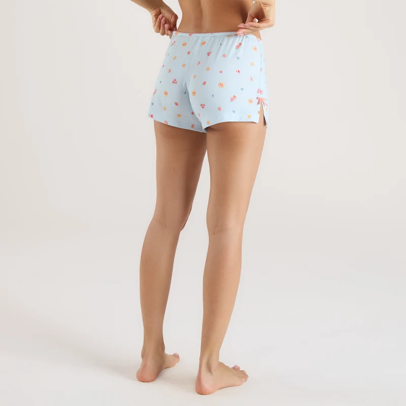 Modal Pyjama-Shorts - Blaues Obst