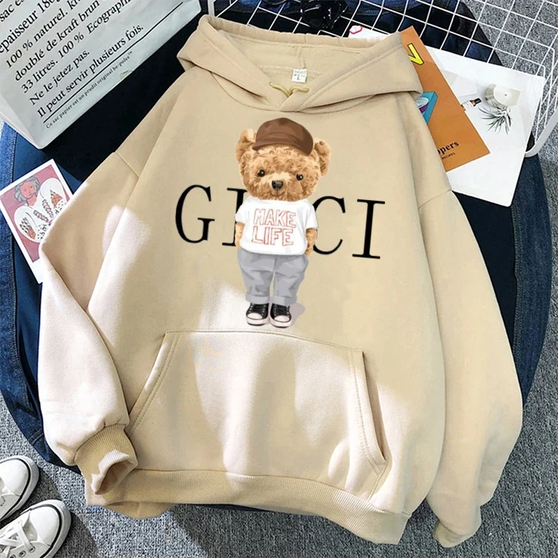 Teddybär Kapuzenpullover Sweatshirt Hoodie Pulli Damen Kapuzenpulli Streetwear