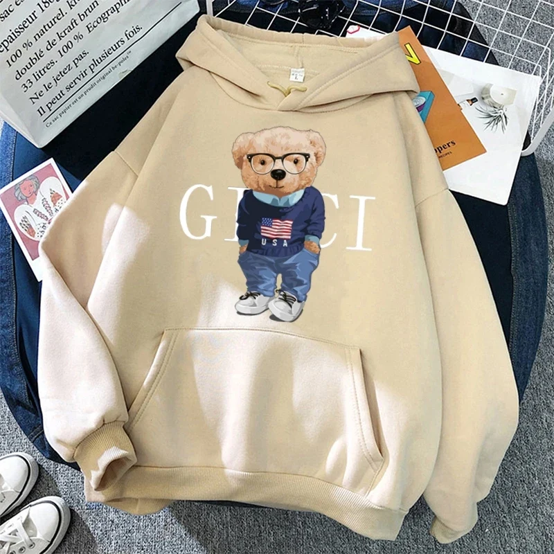 Teddybär Kapuzenpullover Sweatshirt Hoodie Pulli Damen Kapuzenpulli Streetwear