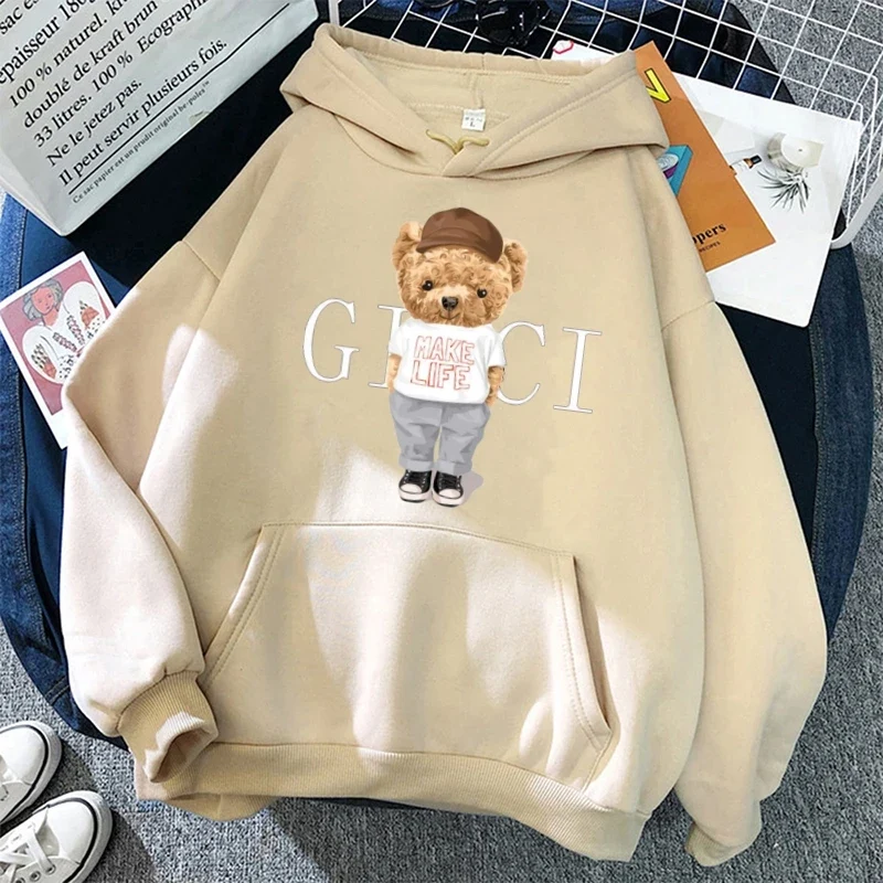 Teddybär Kapuzenpullover Sweatshirt Hoodie Pulli Damen Kapuzenpulli Streetwear