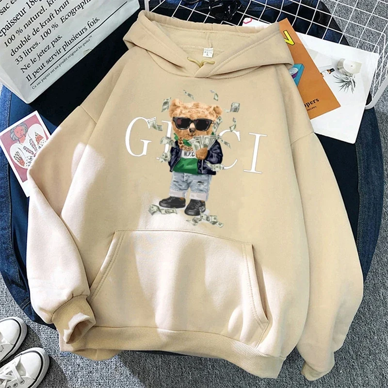 Teddybär Kapuzenpullover Sweatshirt Hoodie Pulli Damen Kapuzenpulli Streetwear