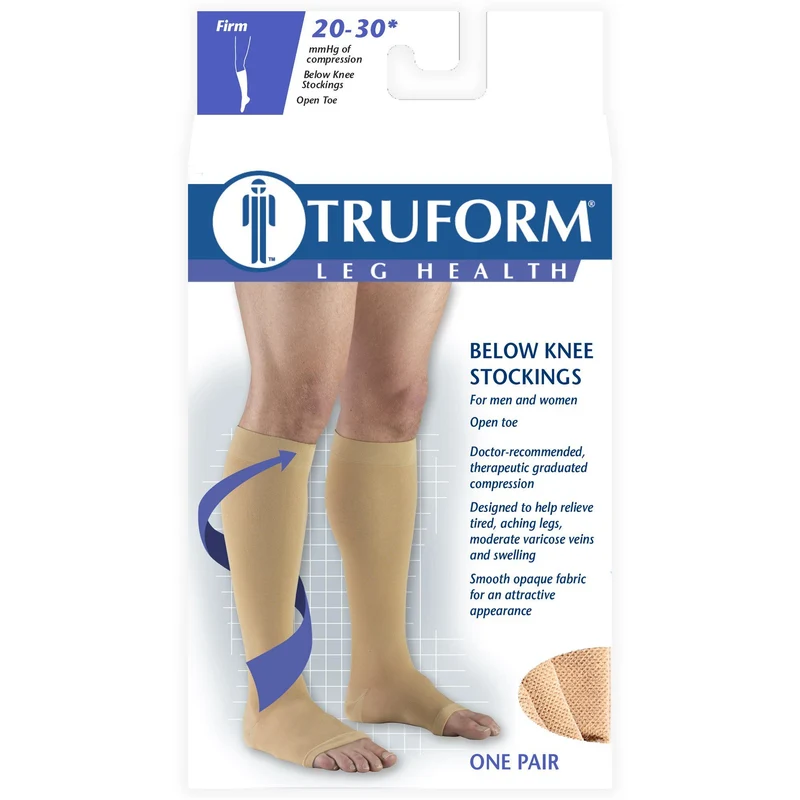 TRUFORM® Knee High 20-30 mmHg, Open Toe