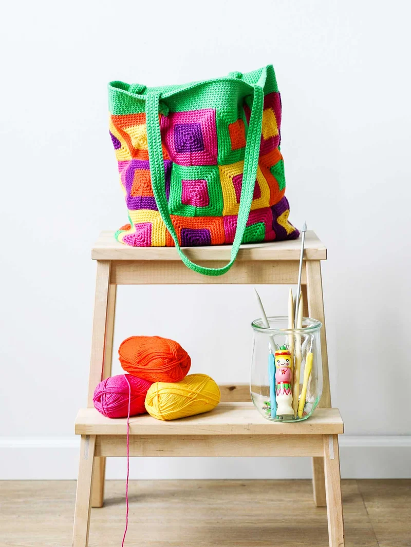 Anleitung Häkeltasche mit Granny Squares