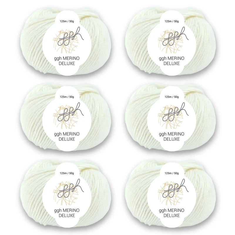 ggh Merino Deluxe - 300g Set (6x50g) - 003 - Wollweiß