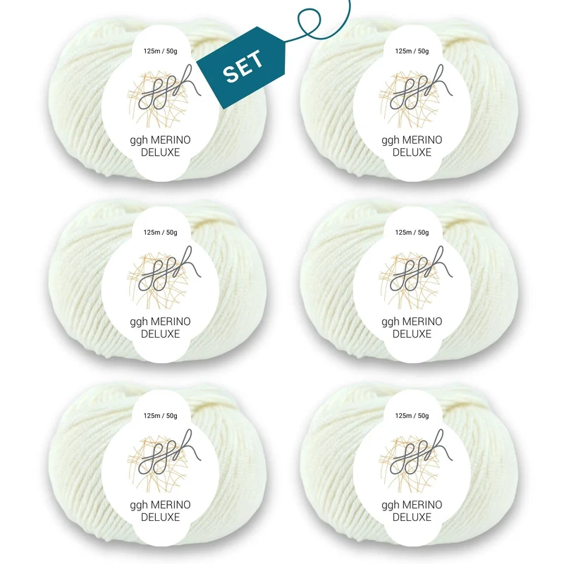 ggh Merino Deluxe - 300g Set (6x50g) - 003 - Wollweiß